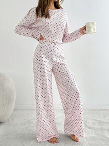 EURMUSE Cotton 2Pcs Heart Printed Lounge Set - Multicolor - View 4