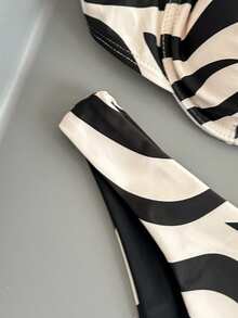 Swim Mod 2025 女士斑马纹性感比基尼泳装套装，夏季海滩 - 彩色 - 查看 3