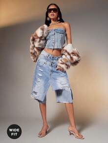 SHUZIA Women's Wide-Fit Fashionable Clear Heeled Sandals - Beige - View 3