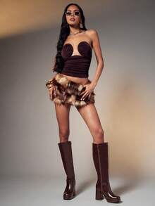 SHUZIA Bottes hautes femme à talon bloc stylées et confortables avec décoration boucle métallique