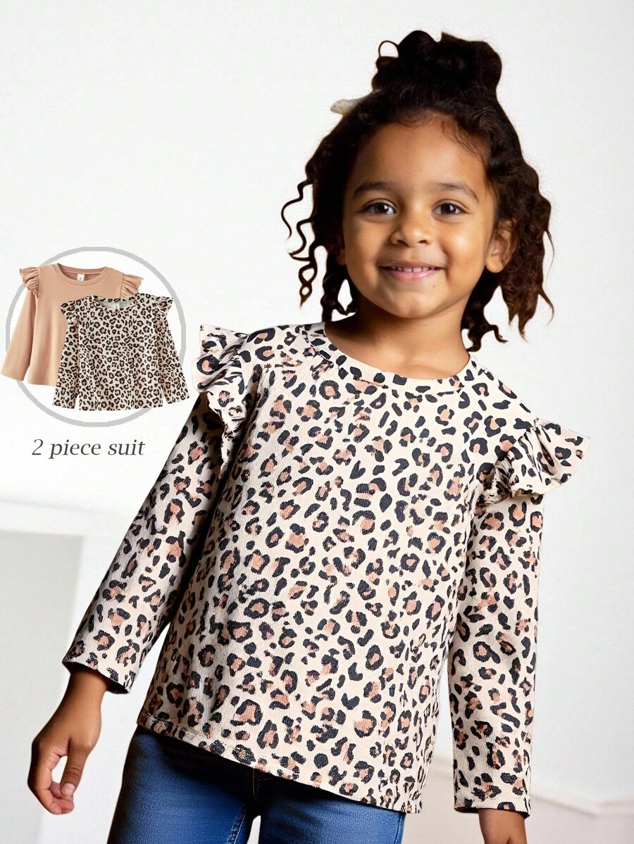 Maija Kids Maija Kids Set de 2 camisetas de manga corta con cuello redondo para niña - Café integral - Ver 1