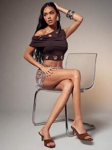 SHUZIA Women's Fashionable Faux Suede Heeled Sandals