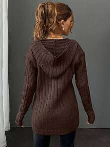 EURMUSE Cardigan With Hoodie Detail And Special Pattern + 350,Cardigans For Women,Long Cardigans Woman,Petite Cardigans,Cardigans