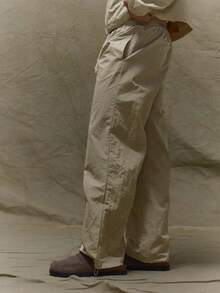 Musero Pantalón holgado y suelto con cintura elástica y cordón, para otoño e invierno - Gris - Ver 3