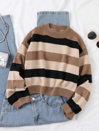 Sparklyn 1 st. Tween flickors överdimensionerade rundhalsade Y2K casual pullover-tröja, mångsidig för sport, skola, picknick, sammankomster, semester, shopping, höst/vinter trendiga kläder för tonåringar beskuren tröja brun tröja höstkläder tween matchande set stickade flickkläder höst- och vinterkläder barn vintertröjor tröja för tonåringar flickor stickad tröja långärmad topptröja för tonåringar tröja för tonårsflickor barn vintertröjor stickad tröja flick lång tröja hösttröjor barn flickkläder höst- och vinterkläder barntröja tröja för flickor damtröja rundhalsad tröja kabelstickad tröja