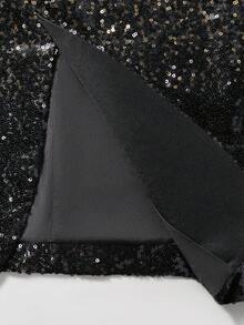 Manfinity AFTRDRK Conjunto de chaqueta y pantalones de hombre con solapa de lámina de oro de manga larga