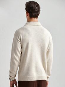 Manfinity CityGents Men's Casual Solid Color Turtleneck Sweater, Autumn/Winter, Long Sleeve Top - Apricot - View 6