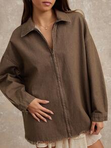 WESTFADE Collared Zip Front Bucking Horse Rodeo Cowgirl Graphic Print Cotton Denim Shirt Jacket Shacket Fall Autumn Winter Western Wear For Women, Nashville Country Concert, Boho, Casual Cute