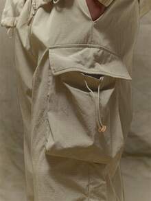 Musero Baggy Tech Ruched Track Joggers Pants Only Sets Fall SUMMER SPRING - Grey - View 6
