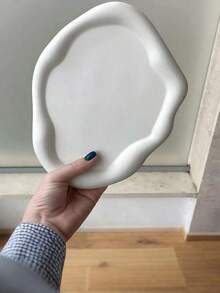 1 pieza Molde de silicona ovalado asimétrico, molde de resina cristalina, superficie espejada, bandeja en forma de nube asimétrica, molde de silicona, decoración del hogar, de vuelta a la escuela.