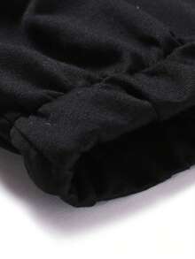 ROMWE MEN Street Life Men's Drawstring Waist Star Print Casual Sweatpants - Black - View 6