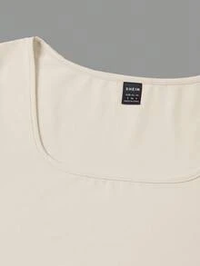 SHEIN EZwear 5件/包 女士圆领修身短袖T恤，多色基础款T恤 女士方领上衣 女士基础款上衣 纯色T恤 - 彩色 - 查看 13