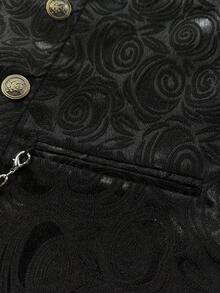 Manfinity AFTRDRK 男士复古双排扣背心和西装裤套装 - 黑色 - 查看 5