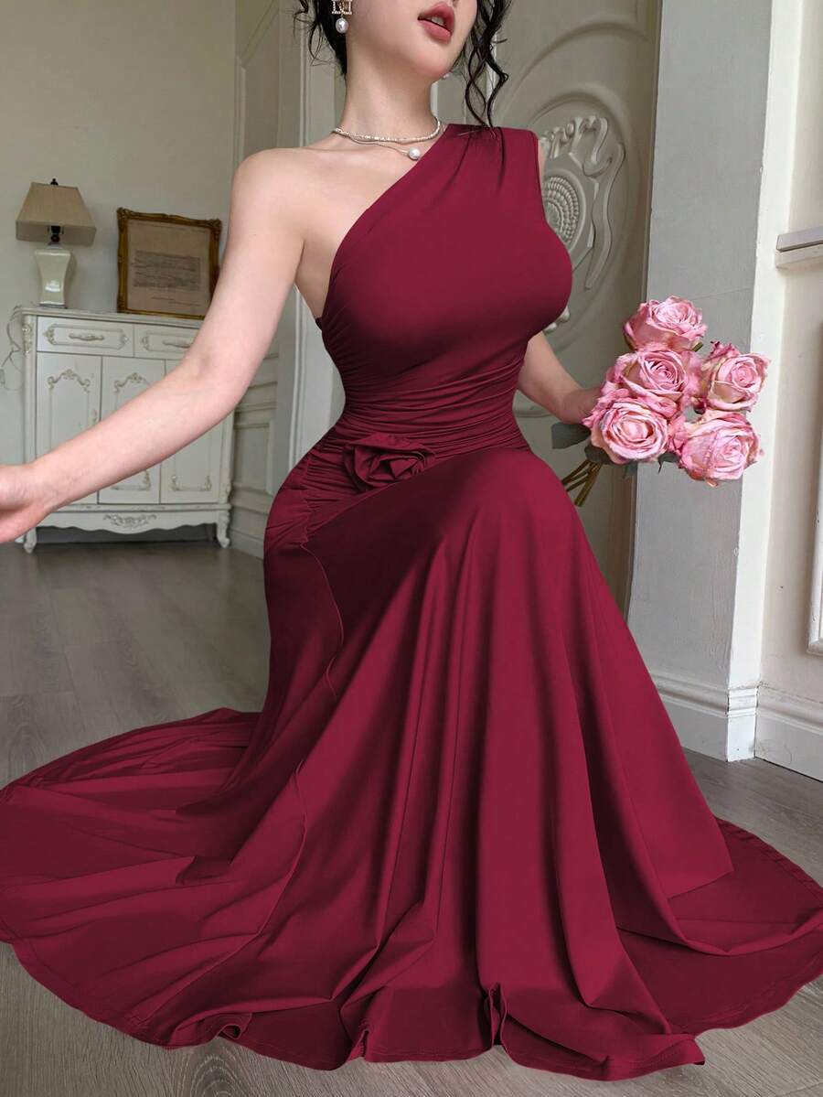 Modelyn 1 chiếc váy ôm dáng xếp ly không tay dành cho nữ, màu trơn