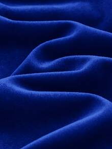 Cozy Pixies 女婴纯色针织柔软圆领荷叶边下摆束腰长袖连衣裙 - 藍色 - 查看 4