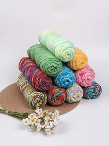Sợi nhuộm tie-dye nhiều màu, độ dày trung bình, trọng lượng 200g, thích hợp để đan, móc, làm áo len ấm áp, khăn quàng cổ, áo khoác, khăn choàng, áo khoác ngoài, đồ thủ công mỹ nghệ, chăn, v.v. Vào mùa thu/đông, 1 cuộn = 2 quả = 200g - Nhiều màu - Xem 10