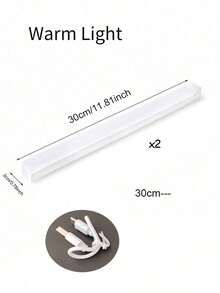 2pcs LED Motion Sensor Light ,Wireless LED Night Light ,Rechargeable Light Cabinet Wardrobe Lamp ,Staircase Backlight For Kitchen - White-2pcs - View 12