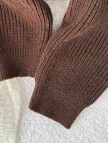 SHEIN Playful Pals Toddler Boys' Sweater Set, Striped Knit Pullover And Pants 2 Pieces Outfit, Loose Fit, Suitable For Autumn And Winter Autumn And Winter Two Piece Suit Baby Boys Outfit Baby Boy Knitted Set Brown Baby Boy Outfit Knit Two Piece Toddler - Multicolor - View 5