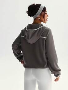 Dewbera Women's Reversible Fleece Zip-Up Hooded Winter Jacket - Multicolor - View 5