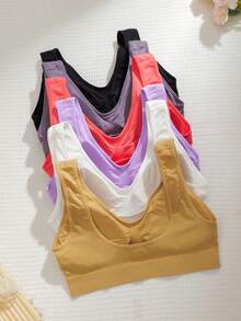 Bộ 6 chiếc áo ngực liền mạch thoải mái cỡ lớn dành cho nữ, nâng ngực - Nhiều màu - Xem 2