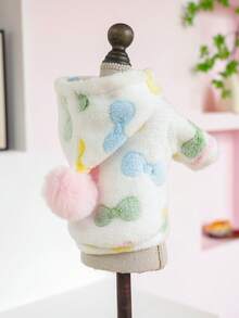 PETSIN 1pc Pet Clothing, Autumn And Winter Thick Velvet Jacket Warm Hoodie, Suitable For Cats And Dogs To Wear Clothes - 彩色 - 查看 6