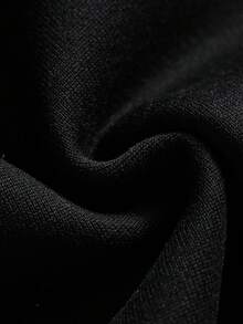 Manfinity Roghcode Pantalones de chándal casuales con cordón en la cintura, decorados con aplicación de letras y rhinestones para hombres - Negro - Ver 7