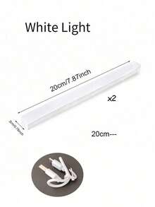 2pcs LED Motion Sensor Light ,Wireless LED Night Light ,Rechargeable Light Cabinet Wardrobe Lamp ,Staircase Backlight For Kitchen - White-2pcs - View 13