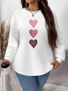 EMERY ROSE 休闲白色格子圆领舒适卫衣，秋冬 - 彩色 - 查看 8