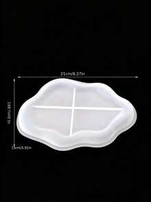 1 pieza Molde de silicona ovalado asimétrico, molde de resina cristalina, superficie espejada, bandeja en forma de nube asimétrica, molde de silicona, decoración del hogar, de vuelta a la escuela.