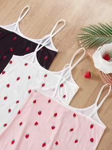 SHEIN Conjunto de 3 piezas de camisola de punto con estampado de corazón para mujer - Multicolor - Ver 5