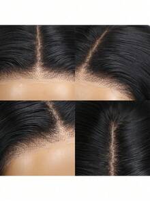 4x4豪華直髮鬆綁蓋虛體人髮捲短髮10-14英寸透明鬆綁頭套180%密度漂白結瘤女性自然黑色預拉髮線