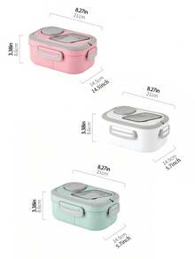 3pcs Lunch Box Set, Including Lunch Box, Insulated Bag, Breakfast Cup, Suitable For Work, School, And Outdoor Transportation, Lunch Box, Salad Cup, Insulated Suit. Partitioned Lunch Box, Back-To-School Season Student Supplies, Lunch Box, Lunch Bag. - Multicolor - View 4