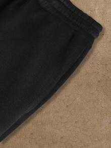 Glimmora Women's Casual Fashion Street Letter Cross Pattern Drawstring Waist Loose Wide-Leg Sweatpants - Black - View 4