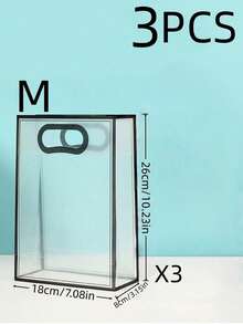 20个/10个/3个/1个可重复使用透明PVC礼品包装袋，不含丝带。适用于新娘派对、婚礼、生日、购物、简约家居装饰、透明手柄礼品袋、透明婚礼礼品袋、团体礼品袋、节日派对用品、复活节礼物、圣诞节礼物 - 彩色 - 查看 30