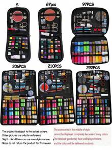 1pc Portable Sewing Kit, Home Sewing Tool Set With Thread Box, Needles, Sewing Accessories (Random Color) - Black - View 4