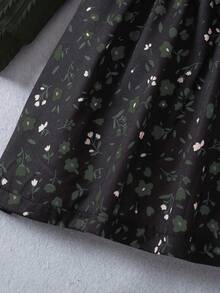 SHEIN 年轻女孩复古派对礼服 - 綠色 - 查看 3