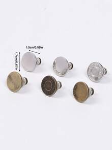 12 套适用于宽松牛仔裤的纽扣别针，无需缝纫，无需工具，完美贴合牛仔裤纽扣紧固件，可调节可重复使用金属夹，可立即缩小过大裤子腰围，情人节、情人节婚礼、生日 - 彩色 - 查看 3