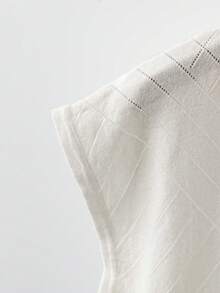 Regalyn Blusa de punto de manga de murciélago con botones decorativos, unicolor, talla grande para verano