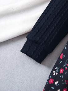 SHEIN Váy dự tiệc cổ điển cho bé gái - Xanh đậm - Xem 3