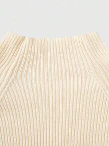 SHEIN Explorewe 2pcs/Set Teen Girl Colorblock Sweater Set,Khaki Turtleneck Long Sleeve Top And Loose Straight Pants For Autumn,Back-To-School,Graduation,Beige Outfit - Khaki - View 9