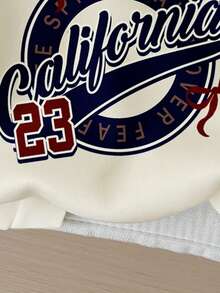 Attitoon 休闲复古风街头运动风蓝红撞色复古英文数字23印花卫衣，适合秋冬季节，风格包括复古、性感、可爱、Y2K、椰子女孩、波西米亚、嬉皮风、音乐节等，是女士秋季服装的理想之选。 - 彩色 - 查看 5