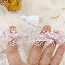 1 Stück 1 Yard buntes Band, mit Schleifenspitzenbesatz, für DIY Handwerkskleidung, Geschenkverpackung, Stickerei, Stricken, Nähkante, Dekorationsspitze Nähzubehör