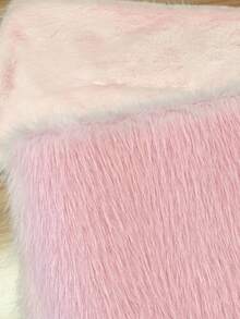 SHEIN Unity Women's Elegant Faux Fur Shawl Collar Jacket - Pink - View 7