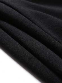 ROMWE MEN Street Life Men's Drawstring Waist Star Print Casual Sweatpants - Black - View 4