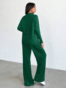 SHEIN Tall 2 pièces/set Pull tricoté à encolure montante et manches raglan pour femmes