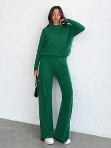 SHEIN Tall 2 pièces/set Pull tricoté à encolure montante et manches raglan pour femmes