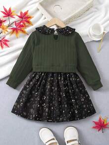SHEIN 年轻女孩复古派对礼服 - 綠色 - 查看 2