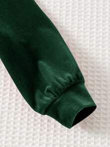 Cozy Pixies 2pcs Baby Girl Crown & Letter Embroidered Fleece Crew Neck Sweatshirt And Elastic Waist Jogger Pants Set Green Baby Girl Outfit Baby Girl Princess Casual Pant Sets Green Jogging Suit Baby Boy Baby Street Wear Green Toddler Outfit Green Jogging Suit Toddler Toddler Princess Outfit - Green - View 5