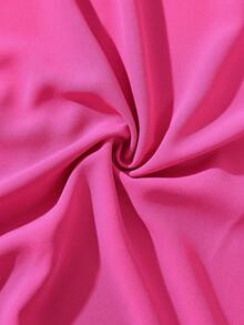 Franclia Women's Casual/Office Commute Equestrian Embroidery Elastic Drawstring Long Sleeve Shirt, Spring/Autumn - Hot Pink - View 6