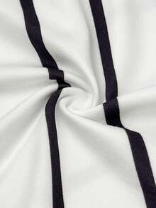 Maweii Plus-Size Women's Elegant Party White Casual Striped Knitted Dress With A Twisted Design. - Multicolor - View 8